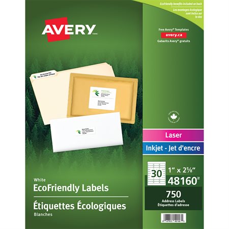 Étiquettes d'adresse blanches Écologique