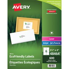 Étiquettes d'adresse blanches Écologique