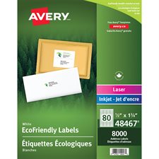 Étiquettes d'adresse blanches Écologique