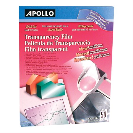 Transparents pour imprimantes à jet d'encre