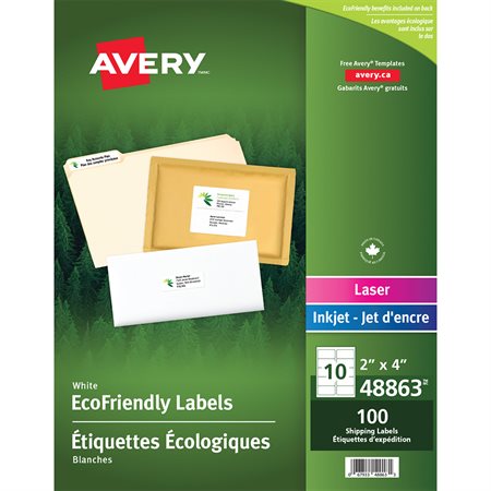 Étiquettes d'adresse blanches Écologique