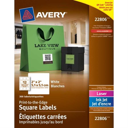 Étiquettes carrées imprimables