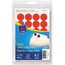 Étiquettes amovibles rondes