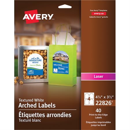 Étiquettes blanches arrondies