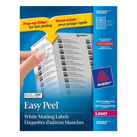 Étiquettes d'adresse blanches laser Easy Peel®