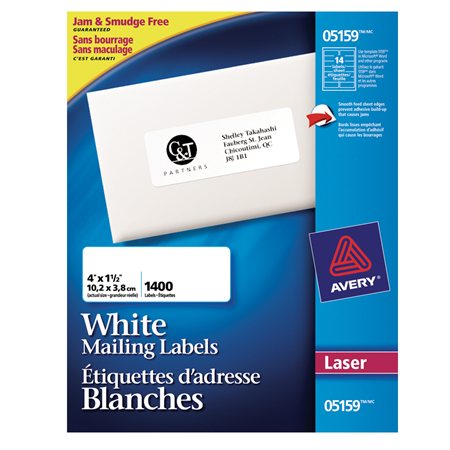 Étiquettes d'adresse blanches laser Easy Peel®