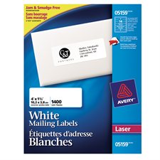 Étiquettes d'adresse blanches laser Easy Peel®