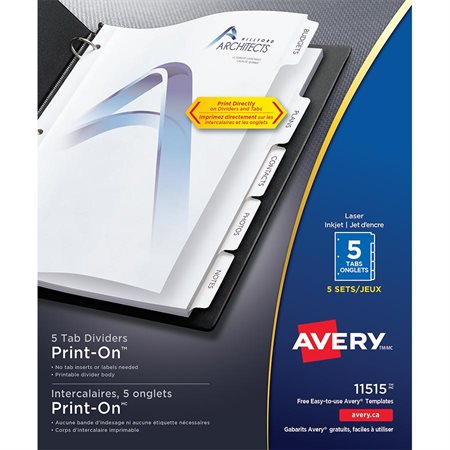 Print-On™ Printable Dividers