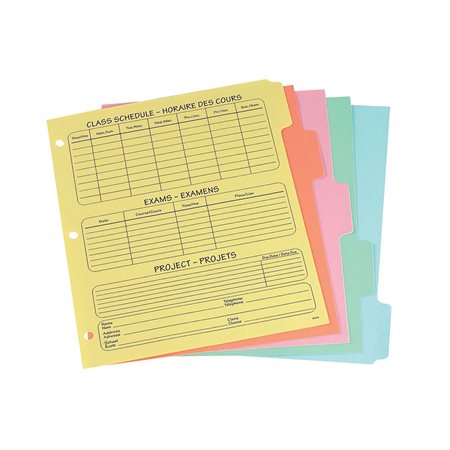 Intercalaires avec horaire