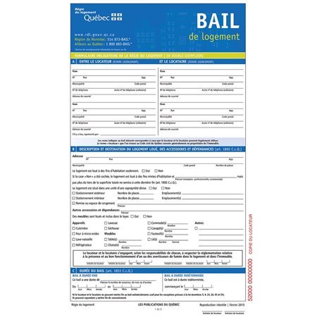 Formulaire de bail résidentiel