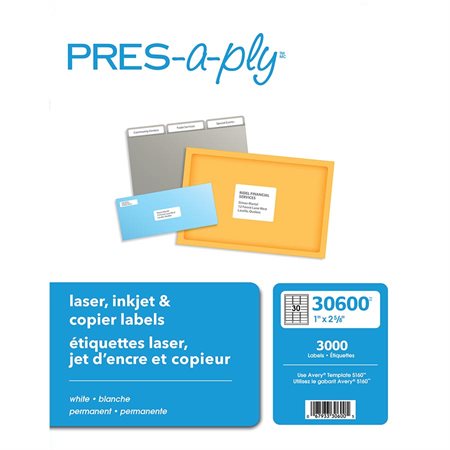 Étiquettes pour imprimante laser