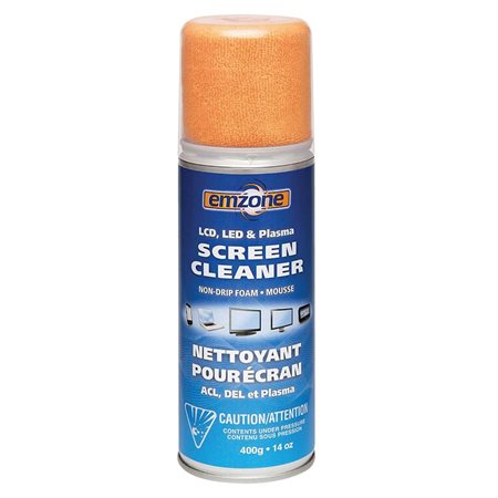 Mousse nettoyante pour écran  avec chiffon