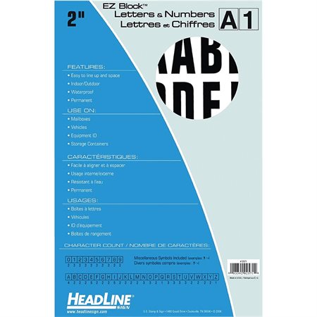 Lettre et chiffres adhésifs