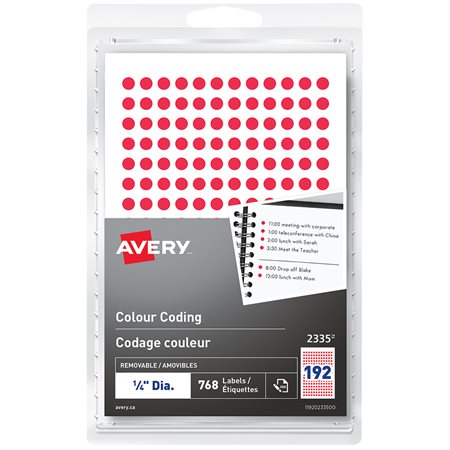 Étiquettes de codage couleur autoadhésifs