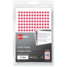 Étiquettes de codage couleur autoadhésifs