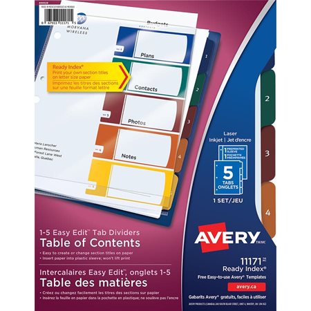 Ready Index® Easy Edit Dividers