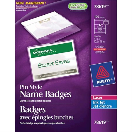 Badges avec épingle métal