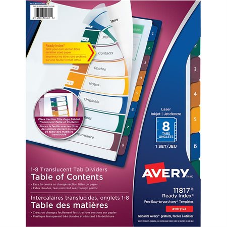 Ready Index® Translucent Dividers