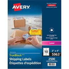 Étiquettes d'expédition blanches laser TrueBlock™